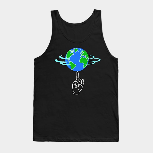 Spinning Earth Tank Top by denip